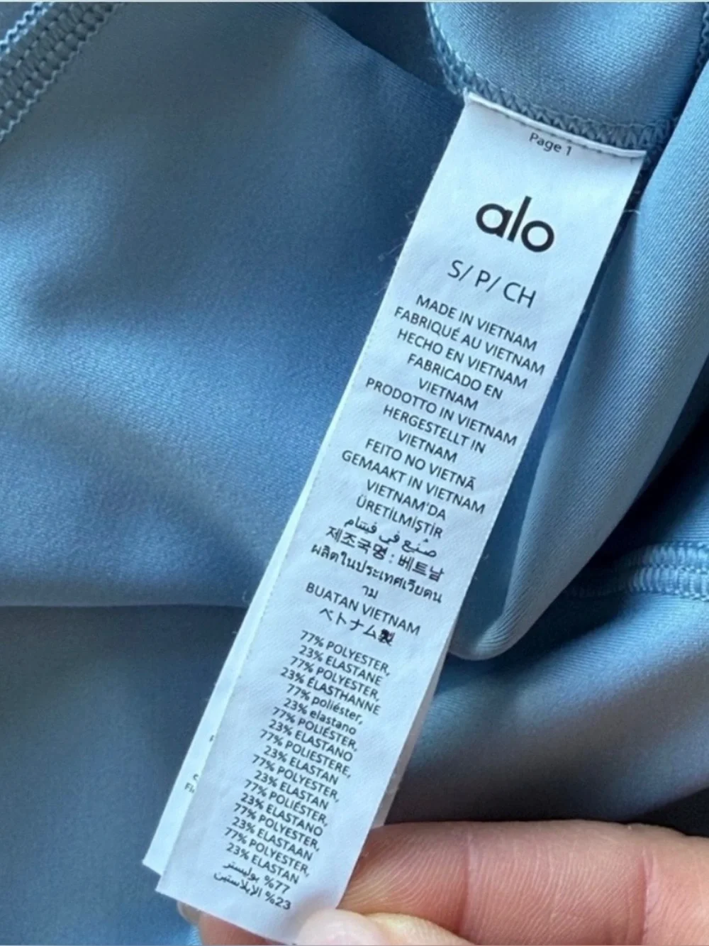 Alo Air Lift Yoga set leggings and top Blue size small